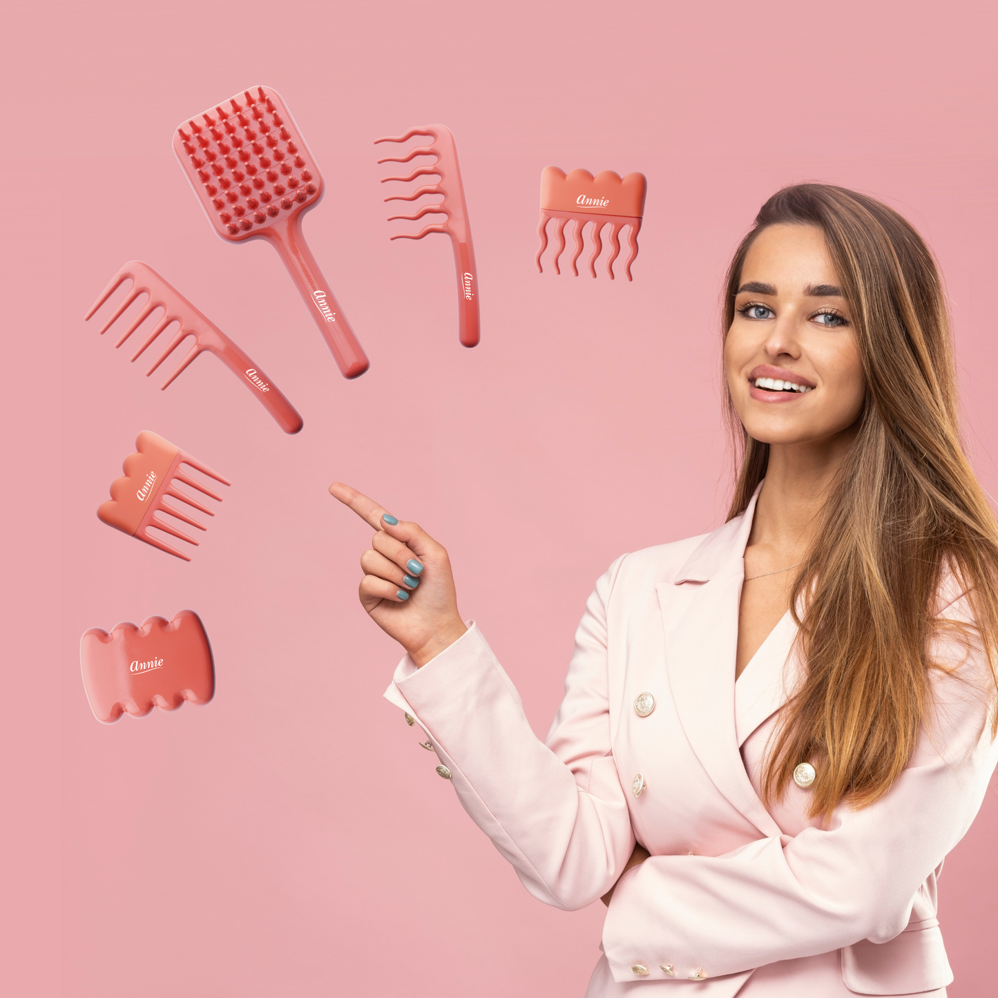 Annie Effortless Detangler Paddle Brush, 1 Count, Orange Annie International, Inc.