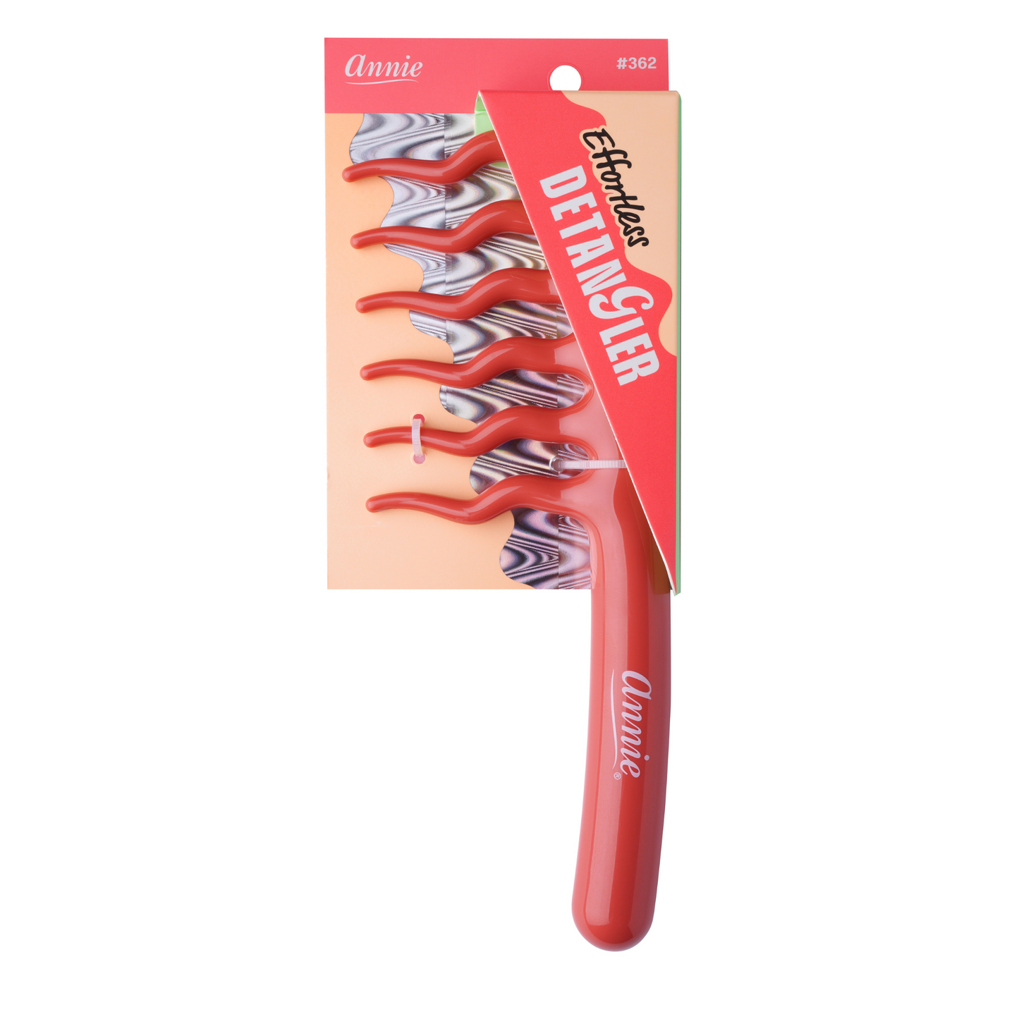 Annie Effortless Detangler Wavy Comb, 1 Count, Orange Annie International, Inc.