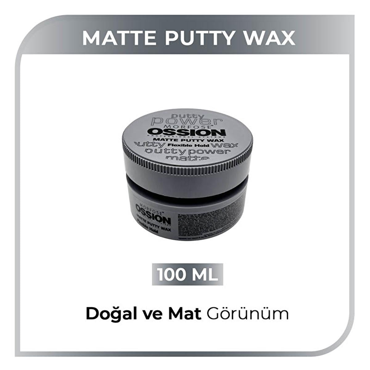 Morfose Ossion Matte Finish Hair Putty Wax for Men and Women - 3.38 fl oz, Water-Based, Flexible Hold Beauty Care Bag