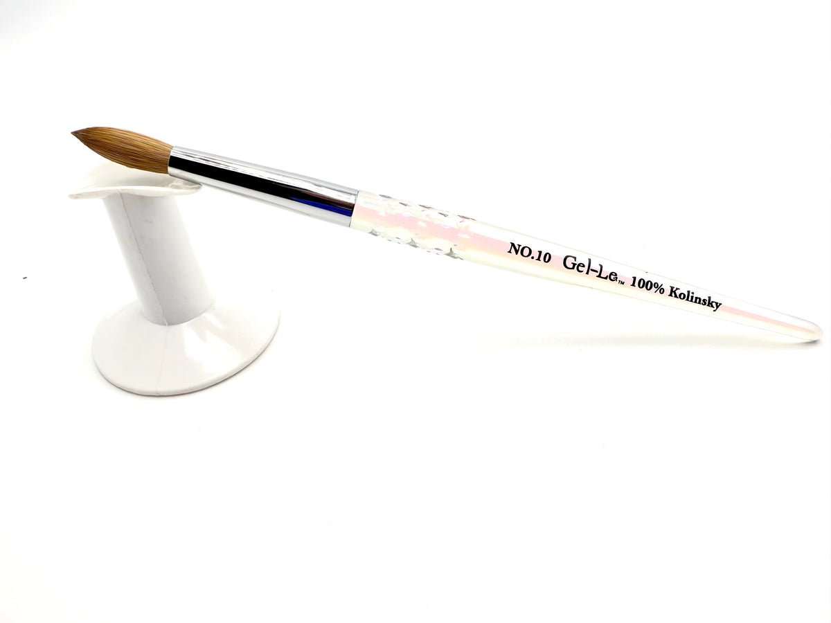 Gel-Le - Acrylic Brush - 100% Kolinsky (Clear Handle)(Not Pressed) Queen Nails & Beauty Supplies