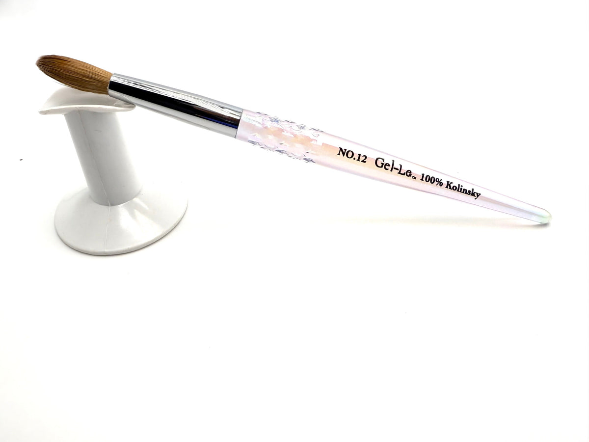 Gel-Le - Acrylic Brush - 100% Kolinsky (Clear Handle)(Not Pressed) Queen Nails & Beauty Supplies