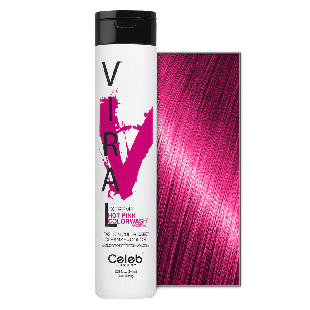Celeb Luxury Viral Extreme Colorwash Hot Pink Shampoo 8.25 Oz