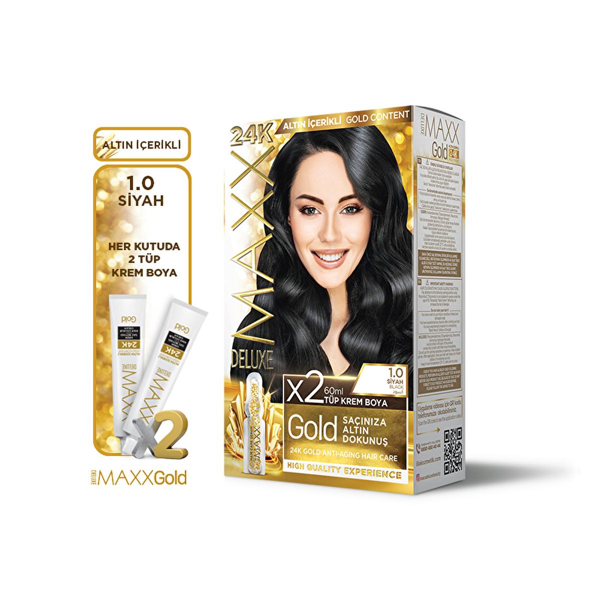 Maxx Deluxe Golden Beauty 24K Hair Dye - Nourishing, Golden Shine, Long-Lasting Color Beauty Care Bag