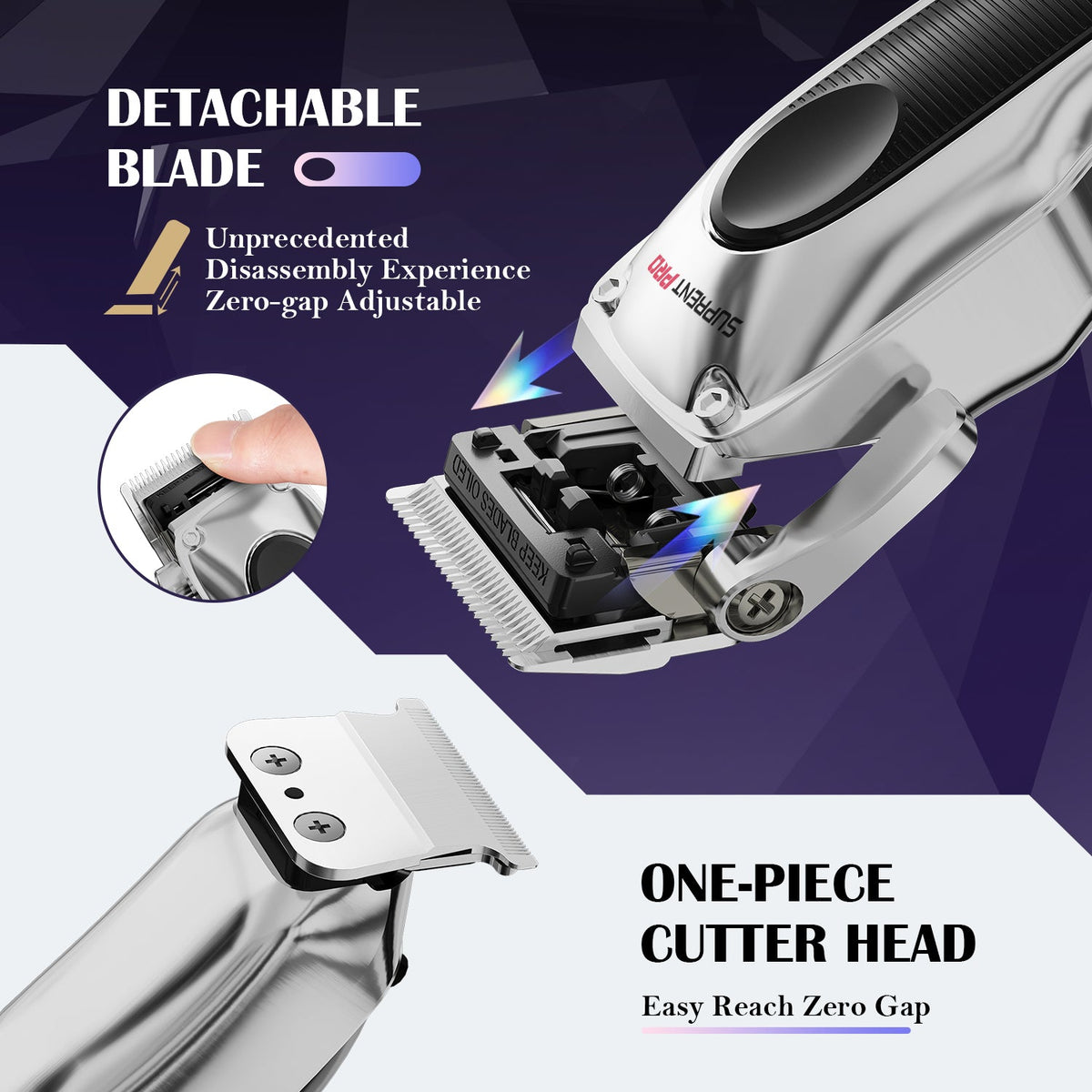 The Black Obsidian Professional Clipper and Trimmer Set - HC776SX SUPRENT US