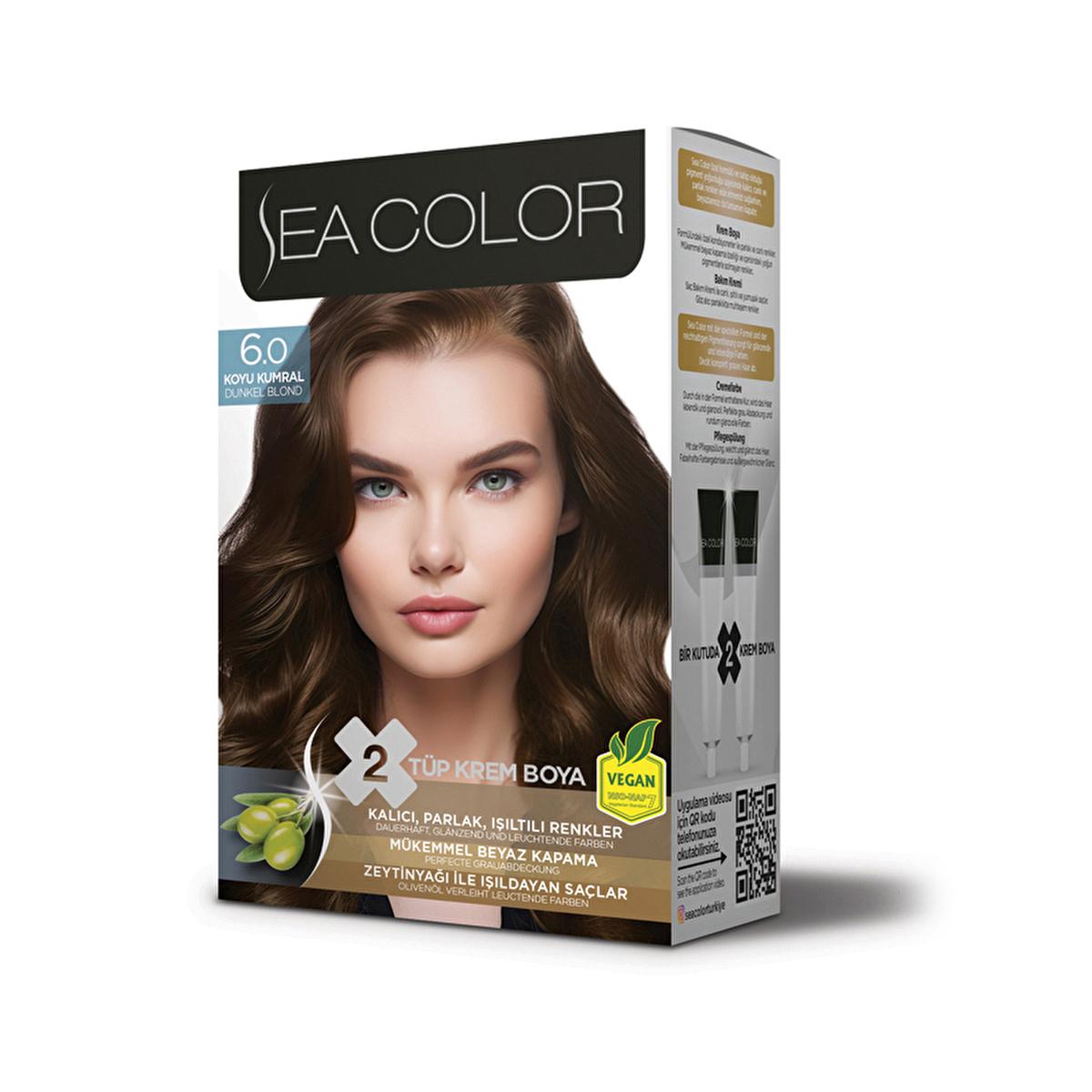 Sea Color Set Hair Dye - Permanent Hair Color with Olive Oil for Vibrant, Long-Lasting Results - 100% Gray Hair Coverage Beauty Care Bag