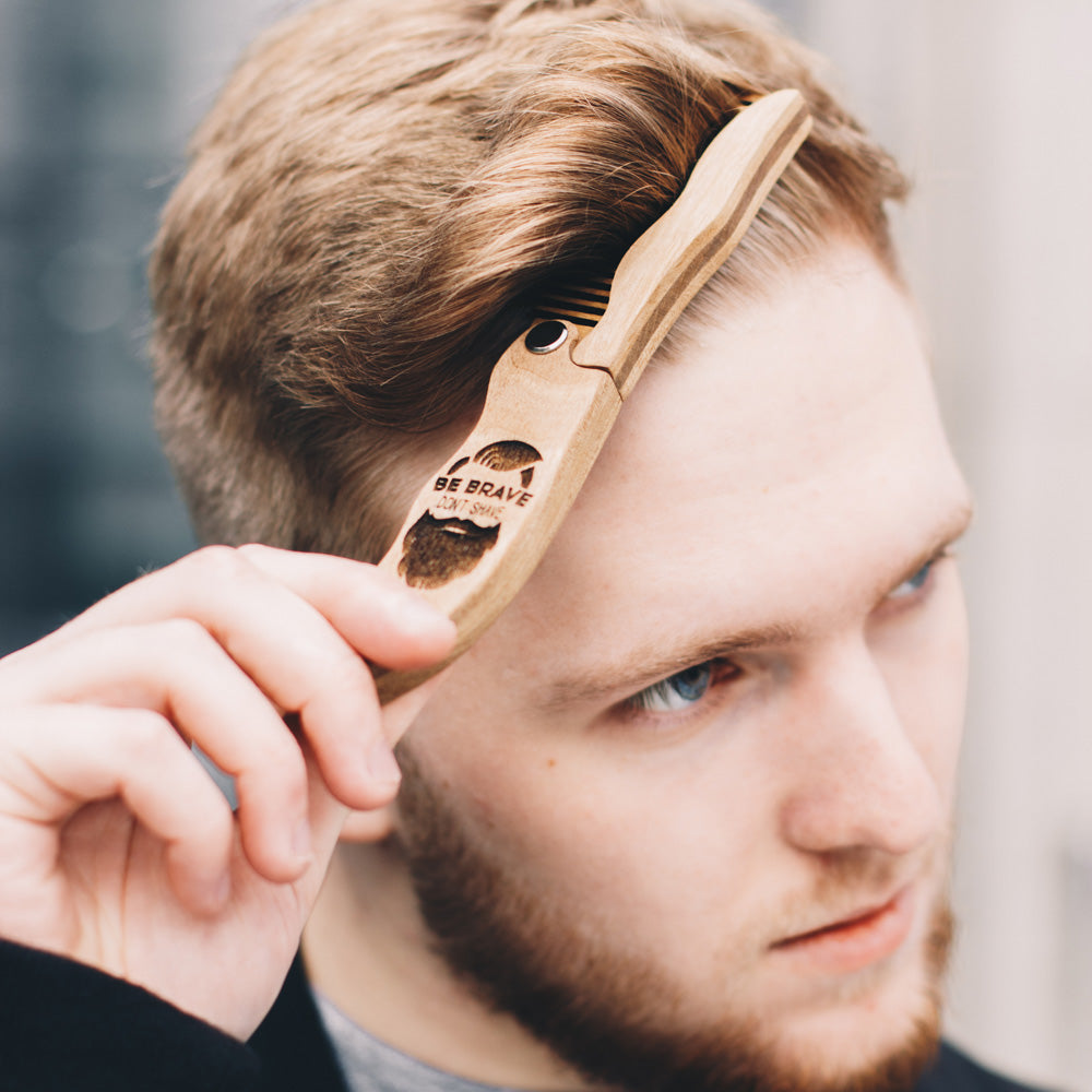 Wooden Beard Comb - Brave Man (B2B) Enjoy The Wood B2B