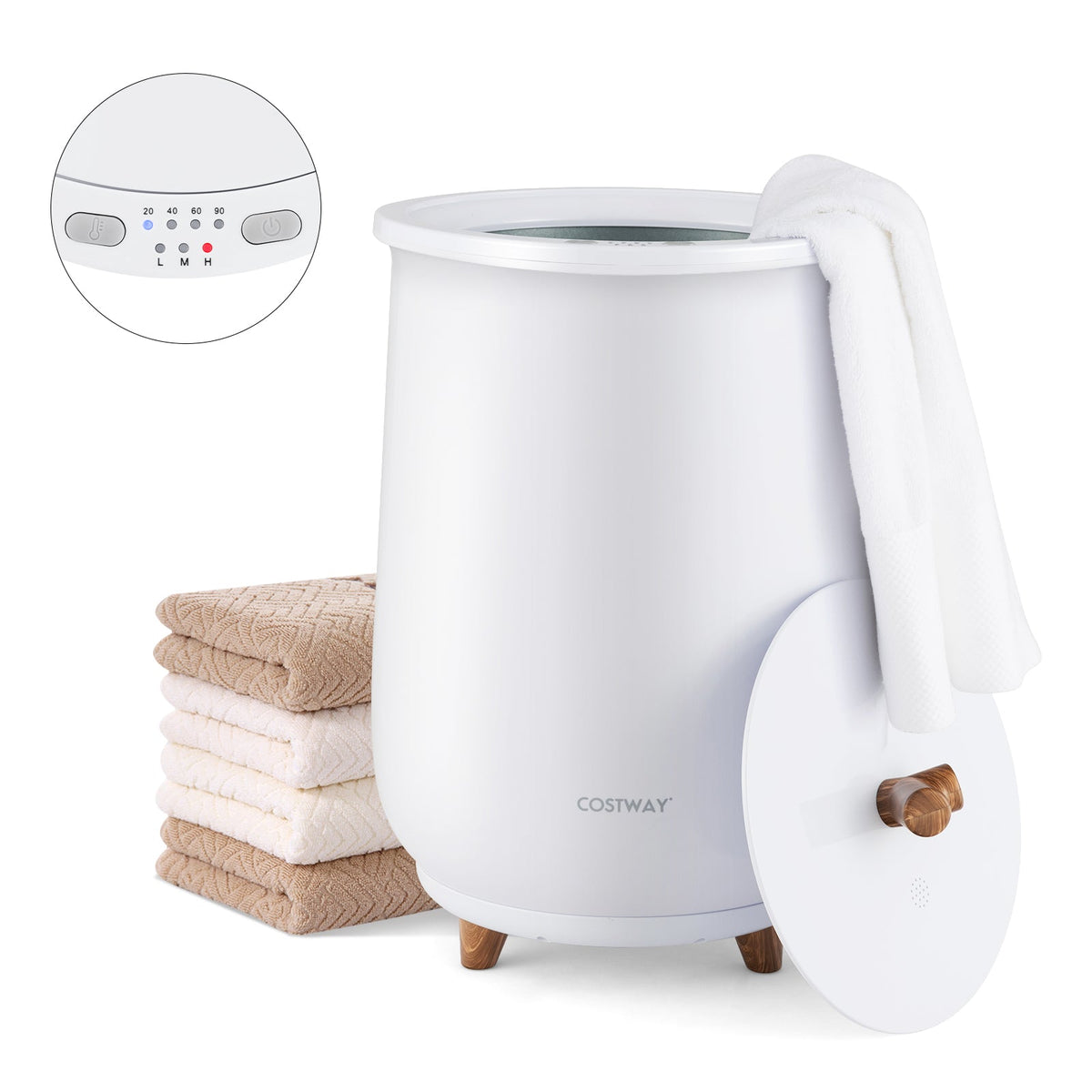 23L Large Luxury Bucket-Style Towel Warmer with Fragrant Disc Holder DirectDeals