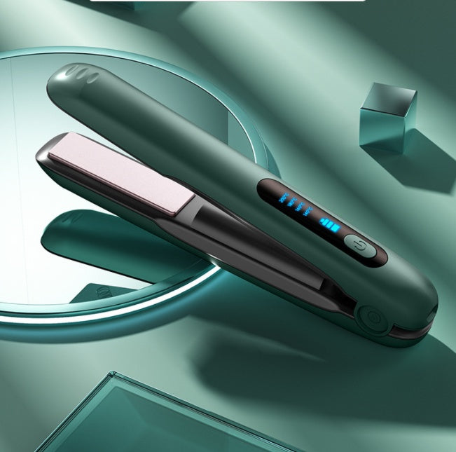 Wireless Hair Straightener Flat Iron Mini 2 IN 1 Roller USB 5000mAh Max 200 Degree Portable Cordless Curler 4 Levels Dry And Wet Uses FLIPSTYLEZLLC