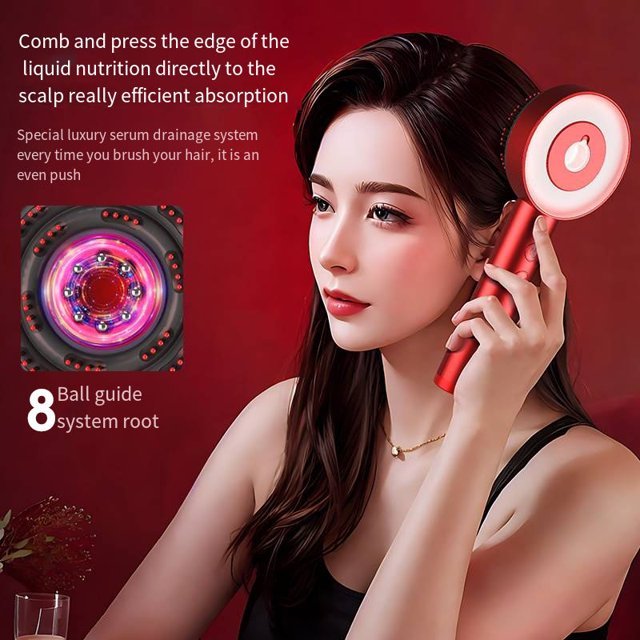 3 in 1 phototherapy massage comb electrical loriginial handheld spa scalp massage brush with red light for hair growth with oil 7DAY'S