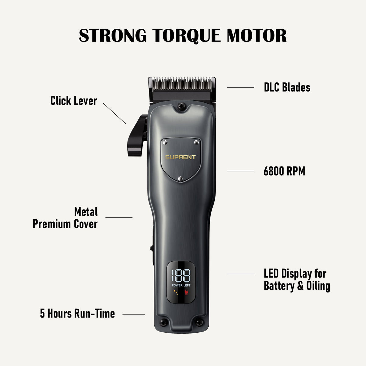 The Black Shield Clipper and Trimmer Set - HC236TX SUPRENT US