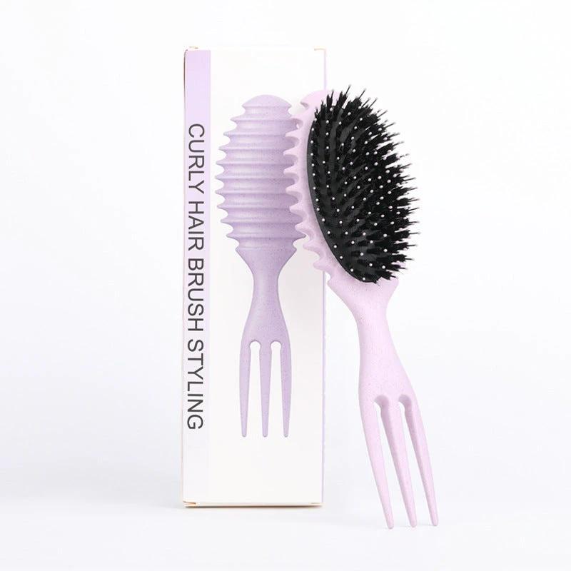 Curl Defining Bounce Hair Brush Barbershop Boar Bristle Comb Detangling Shaping Hairbrushes Professional Salon Home Styling Comb Vain Products