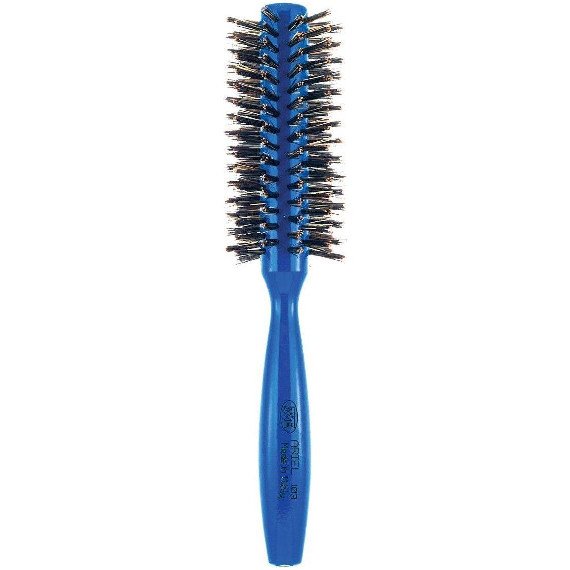 Ariel Blue Italian 3ME Round Boar Bristle Hair Brush Pasteur Pharmacy