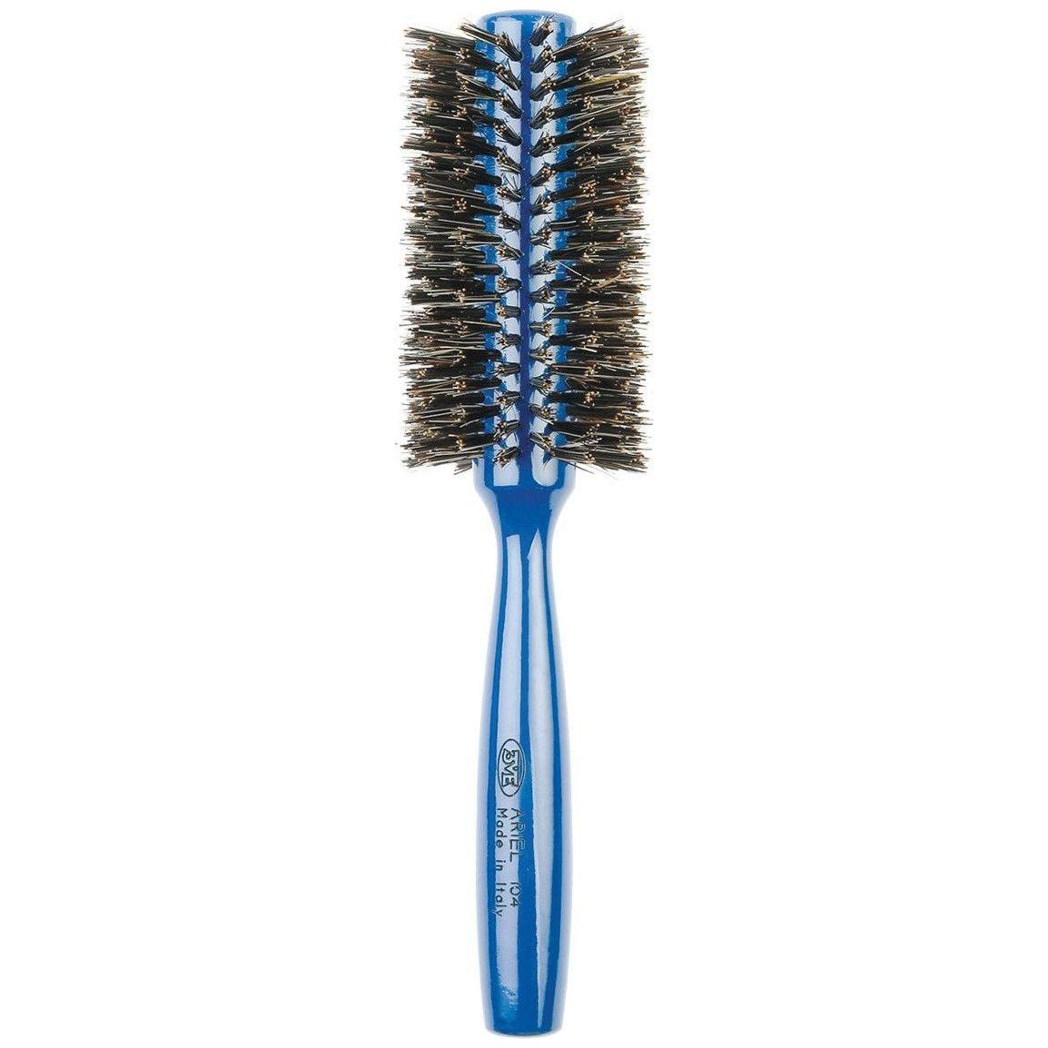Ariel Blue Italian 3ME Round Boar Bristle Hair Brush Pasteur Pharmacy