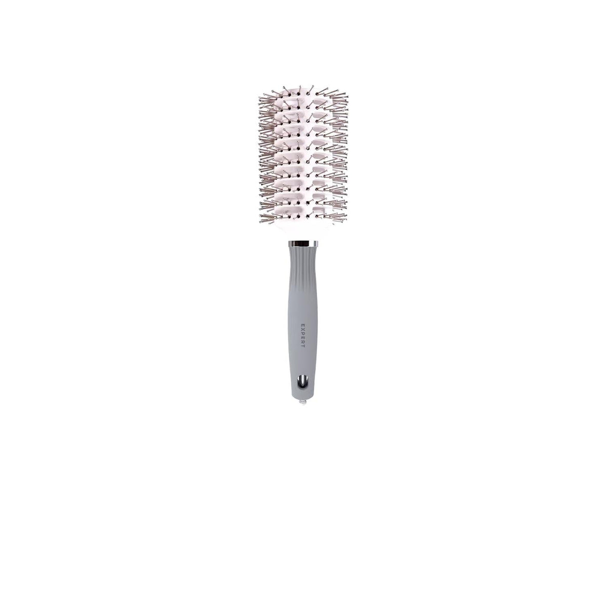 Olivia Garden Expert Blowout Vent Double Bristles Hair Styling Brush for Professional Blow-Drying - 45mm, White & Grey Beauty Care Bag