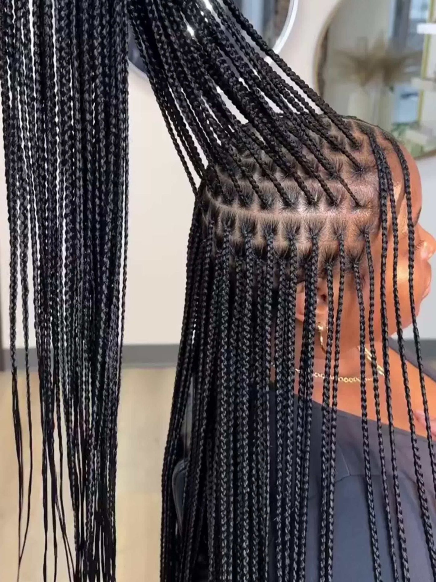 40" Box Braided Wigs With Baby Hair Knotless Cornrow Braids Lace Frontal Wig for Women Blended Black Hand Braided Wigs Full double Lace Front Braid Wig