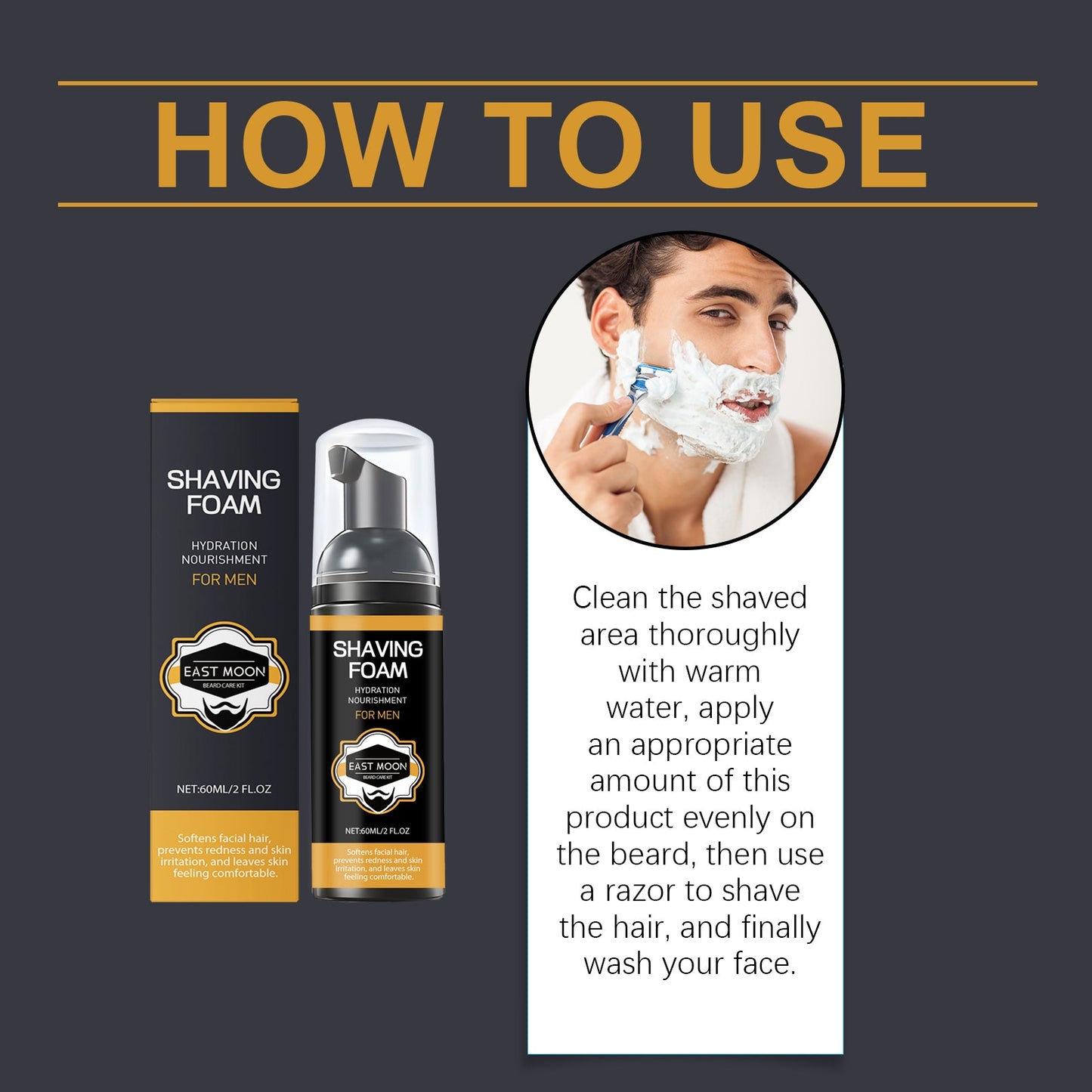 Men's Beard Care Series Gentle Clean Care Facial Hair Moisturizing And Moisturizing Care American Smart