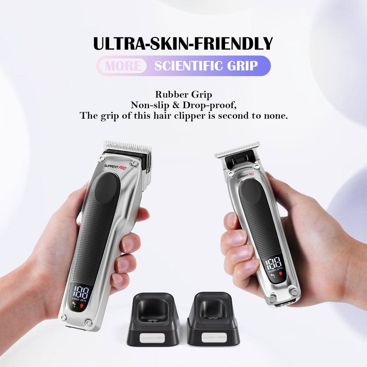 The Black Obsidian Professional Clipper and Trimmer Set - HC776SX SUPRENT US