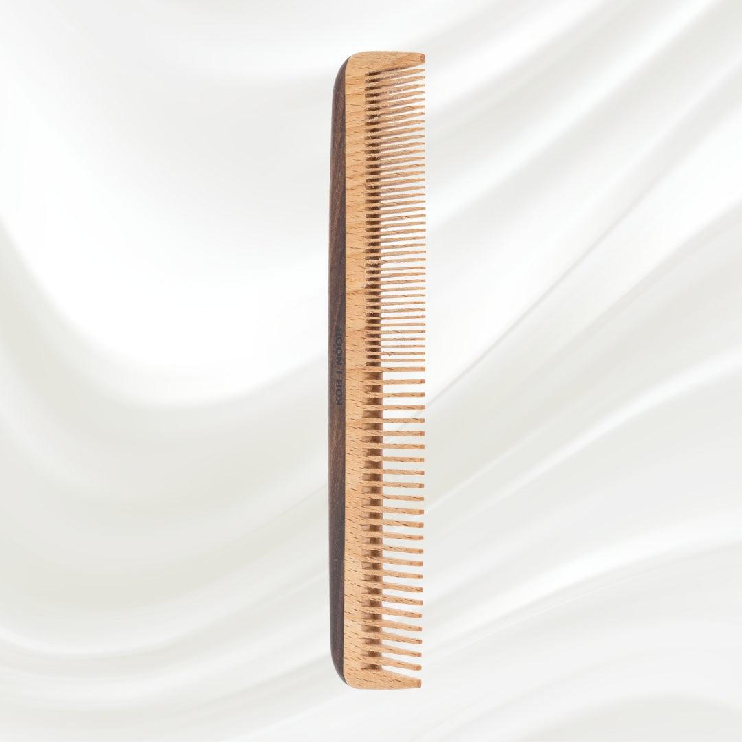 Legno Beech and Kotibe Wood Wide and Close Spread Tooth Comb KOH-I-NOOR Beauty USA