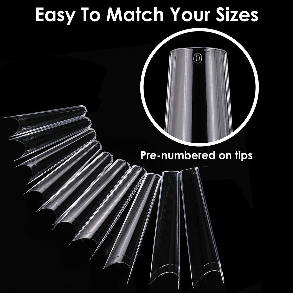 Brand 7DAY'S 500Pcs False Nail Tips C Curve Half Cover French Nails Extra Long Fake Finger Nails For Nail Art Salons Home DIY 10 Sizes 7DAY'S