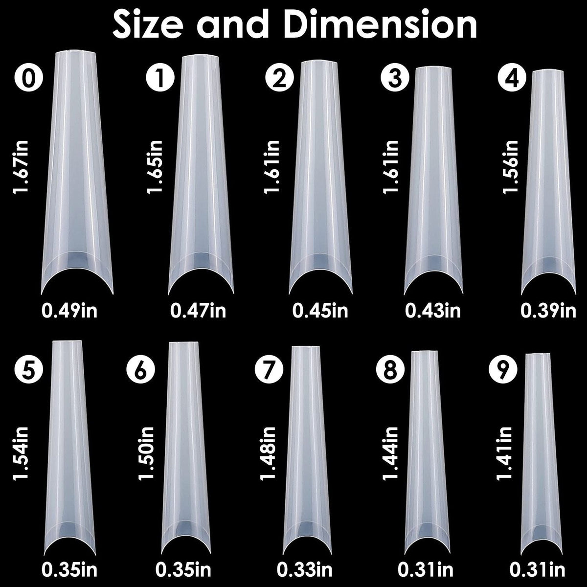 Brand 7DAY'S 500Pcs False Nail Tips C Curve Half Cover French Nails Extra Long Fake Finger Nails For Nail Art Salons Home DIY 10 Sizes 7DAY'S