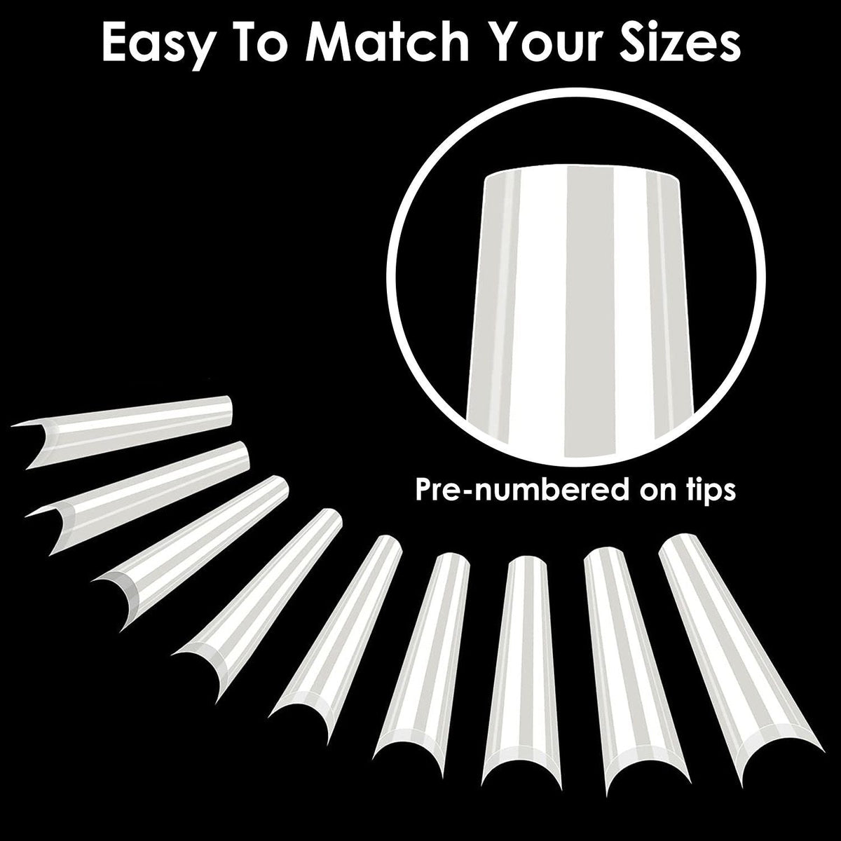 Brand 7DAY'S 500Pcs False Nail Tips C Curve Half Cover French Nails Extra Long Fake Finger Nails For Nail Art Salons Home DIY 10 Sizes 7DAY'S