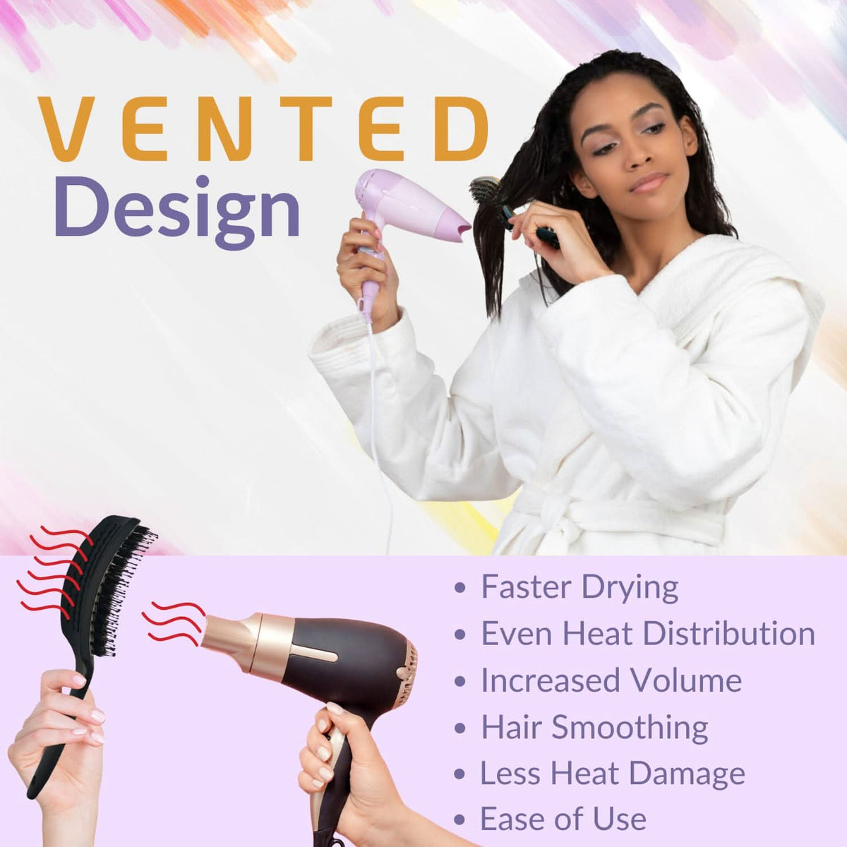 INATEKPRO Curved Vented Boar Bristle Detangler Brush - RED | LARGE The Beauty Box