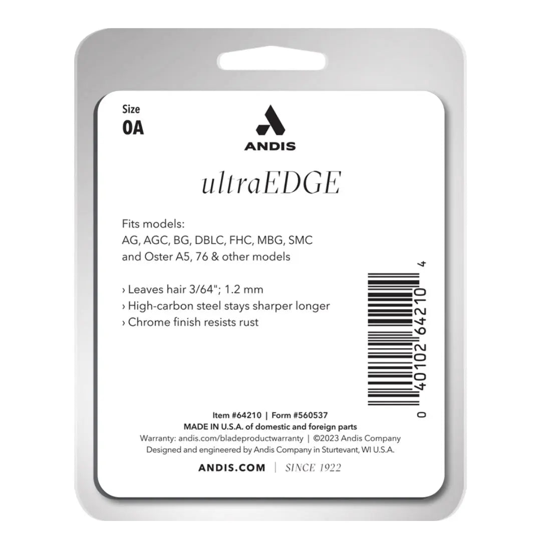 Andis 64210 UltraEdge Carbon Steel Detachable Clipper Blade - 3/64-Inch Cut
