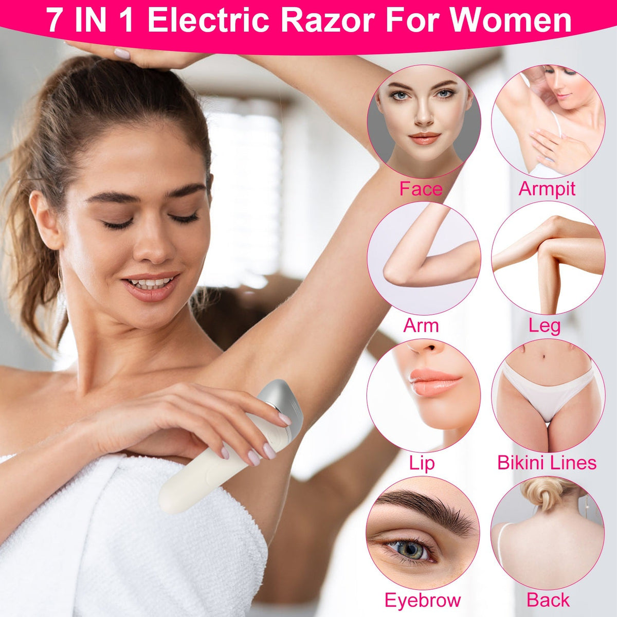 7 In 1 Electric Razor for Women Lady Hair Removal Gamba Beauty
