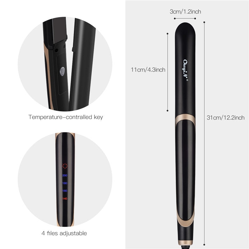 Professional Hair Straightener Curler Hair Flat Iron Negative Ion Infrared Hair Straighting Curling Iron Corrugation LED Display Elyvora LLC