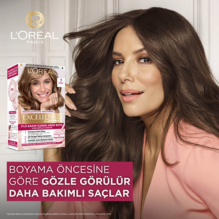 L'Oréal Paris Excellence Crème Hair Color 5 Brown - 100% Gray Coverage | Rich Color Beauty Care Bag