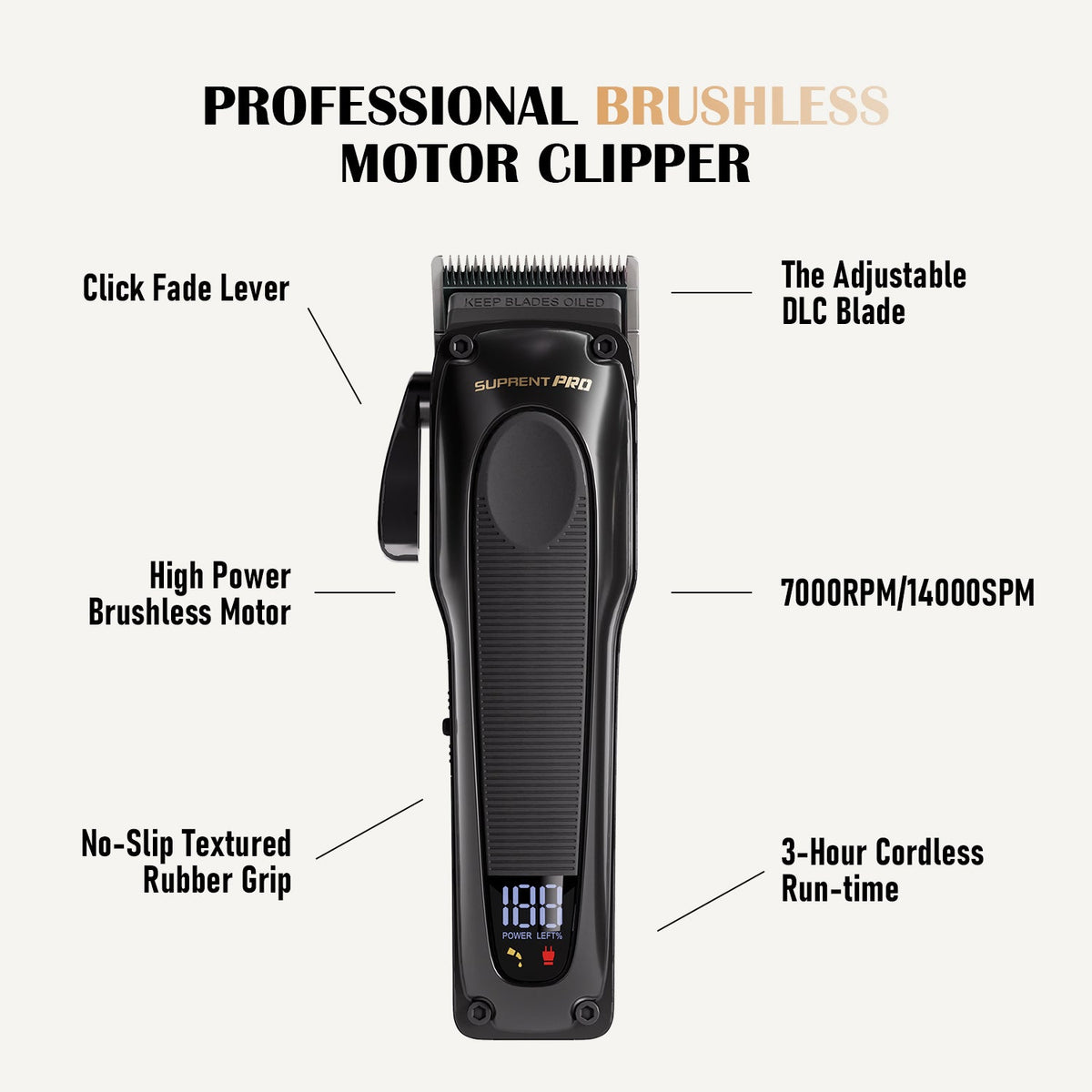 The Black Obsidian Professional Clipper and Trimmer Set - HC776BX SUPRENT US