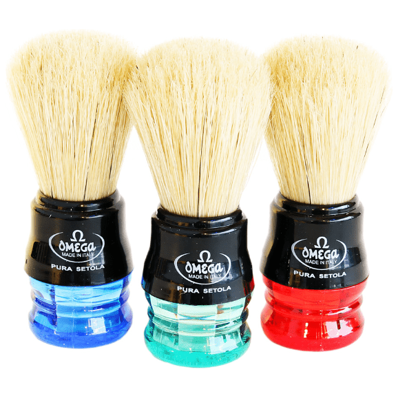 Omega Boar Bristle 2 Color Handle Shaving Brush Variable Color #10077 Pasteur Pharmacy