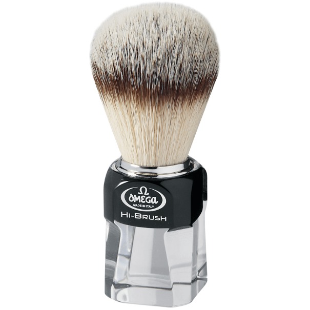 Omega Hi-Brush Synthetic Shaving Brush Transparent 0140634 Pasteur Pharmacy