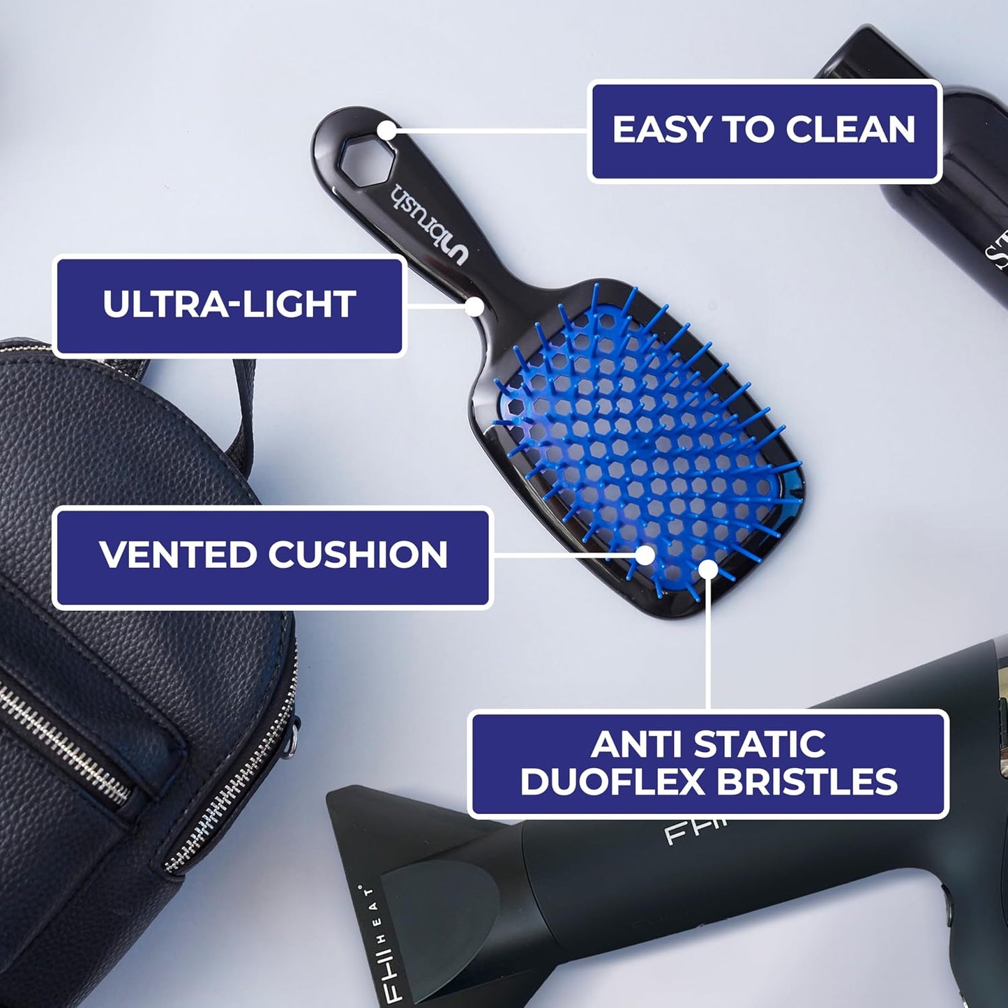 UNbrush DETANGLING BRUSH - BLUE N.O.S. Barber Supply