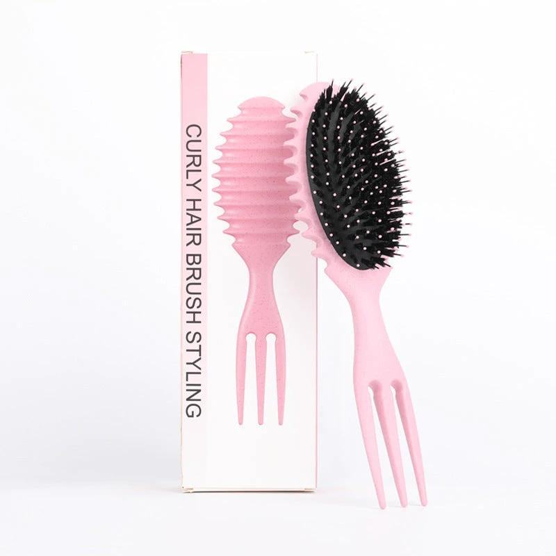 Curl Defining Bounce Hair Brush Barbershop Boar Bristle Comb Detangling Shaping Hairbrushes Professional Salon Home Styling Comb Vain Products