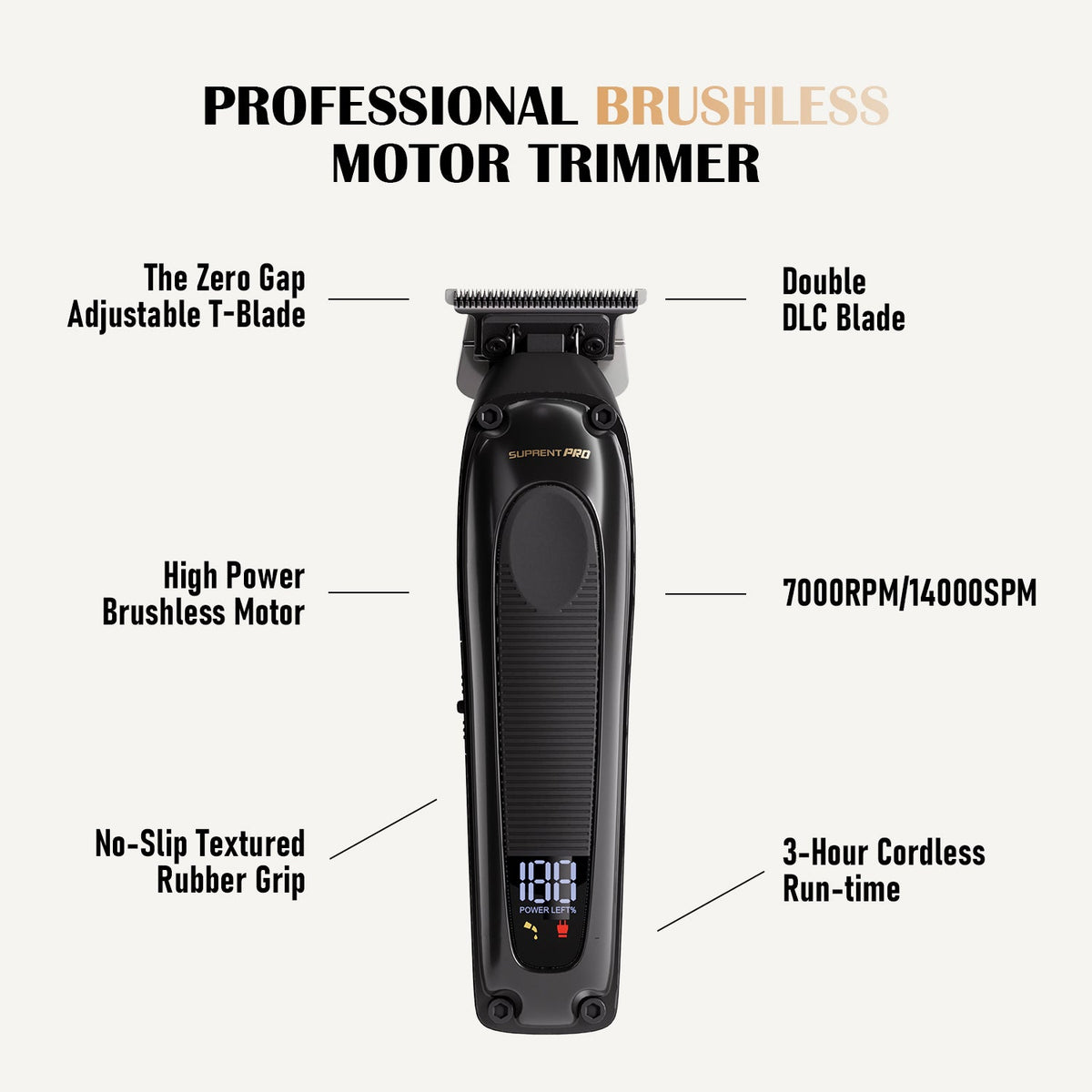 The Black Obsidian Professional Clipper and Trimmer Set - HC776BX SUPRENT US