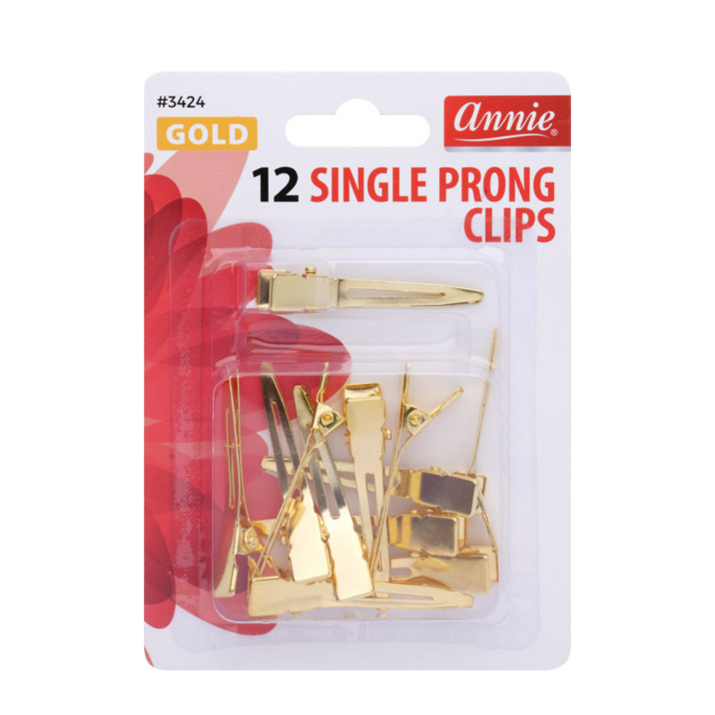 Annie Single Prong Clips, 12 Count, Gold Annie International, Inc.