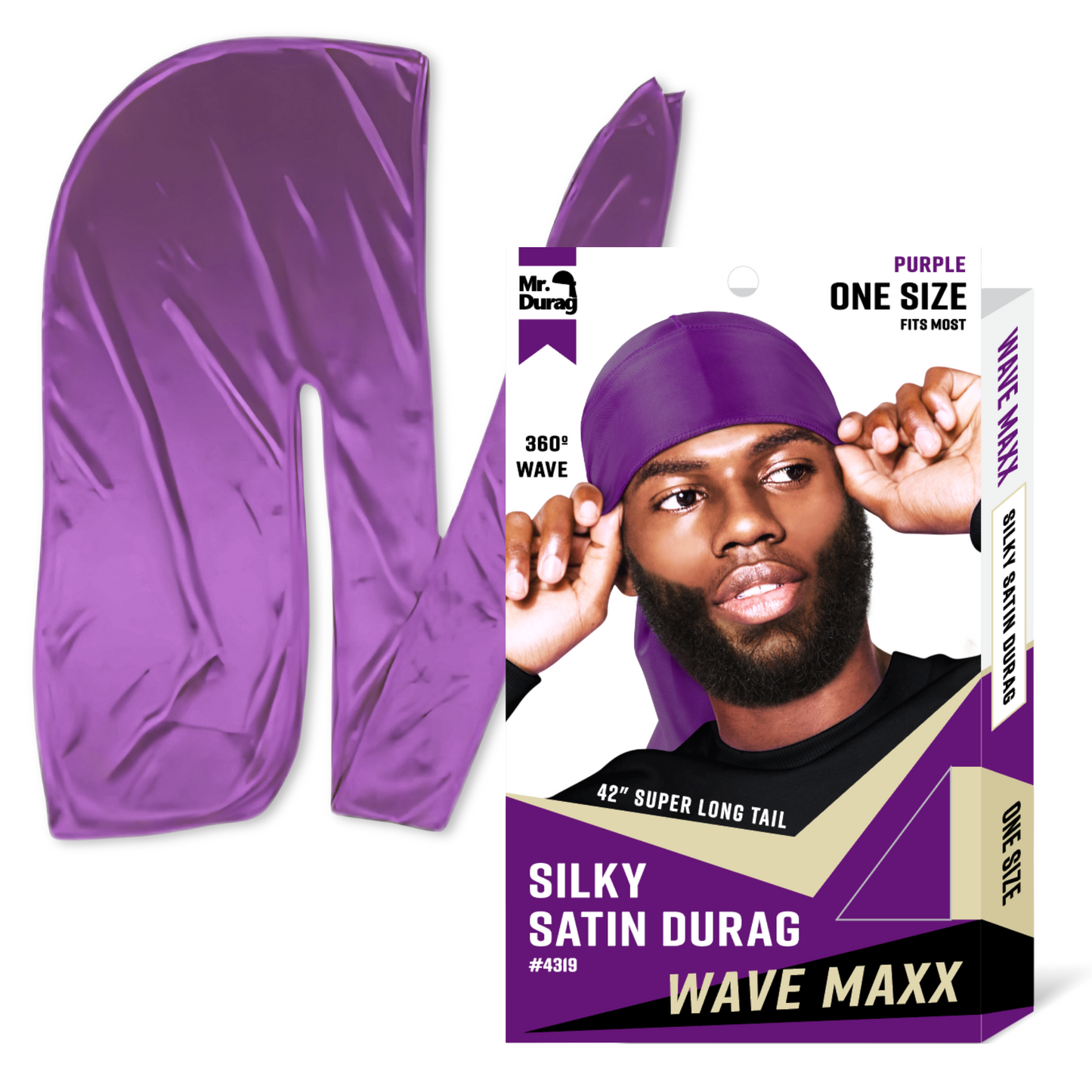 Mr. Durag Wave Maxx Silky Satin Durag, 1 Count, Assorted Vibrant Annie International, Inc.