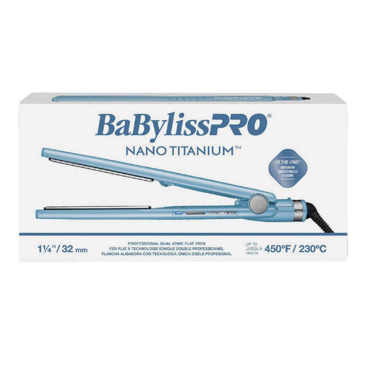 Babyliss Nano Titanium 1.25 Inch Custom Ionic Flat Iron 1.25In My Beauty Site Pro