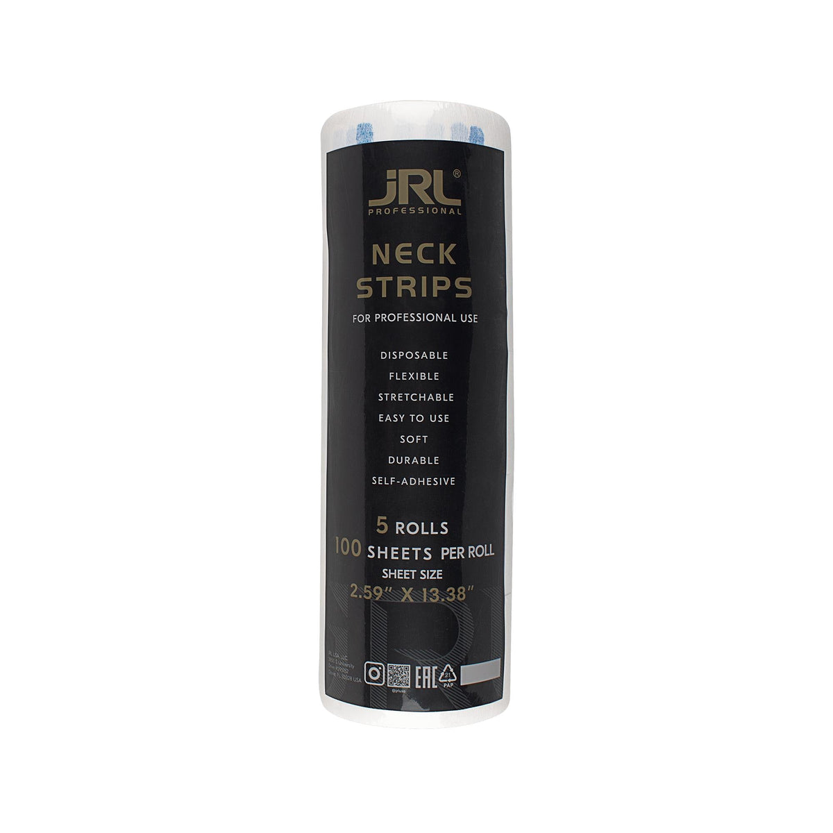 JRL Professional White Neck Paper Rolls for Barbers Beauty Care Bag