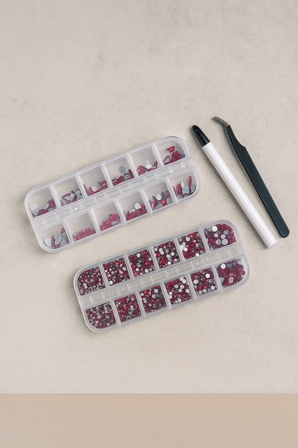 Queen - Red Rhinestone - Gems - Duo Set - #22