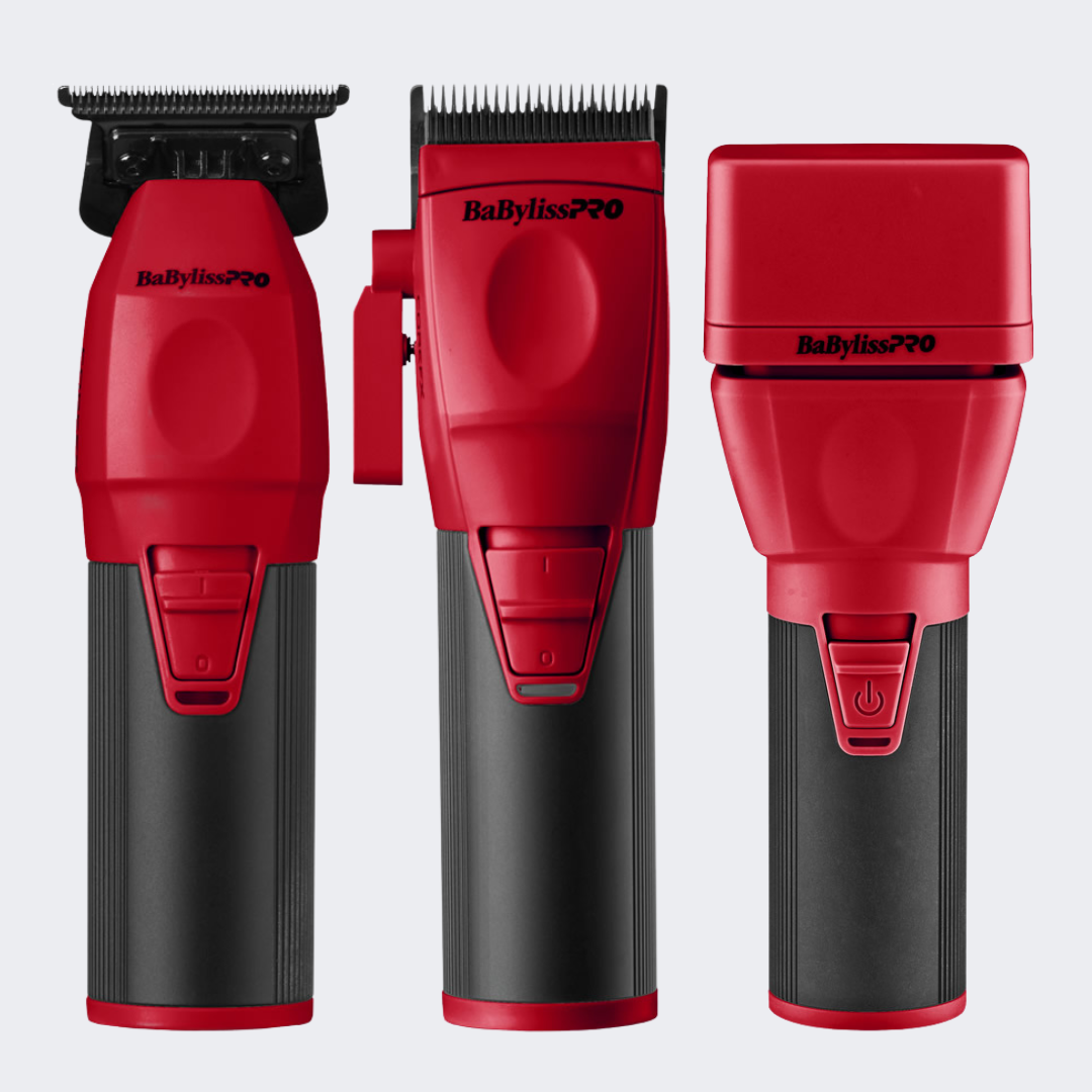 BaBylissPRO COREFX Red Clipper, Trimmer & Double-Foil Shaver Combo Certified Clippers