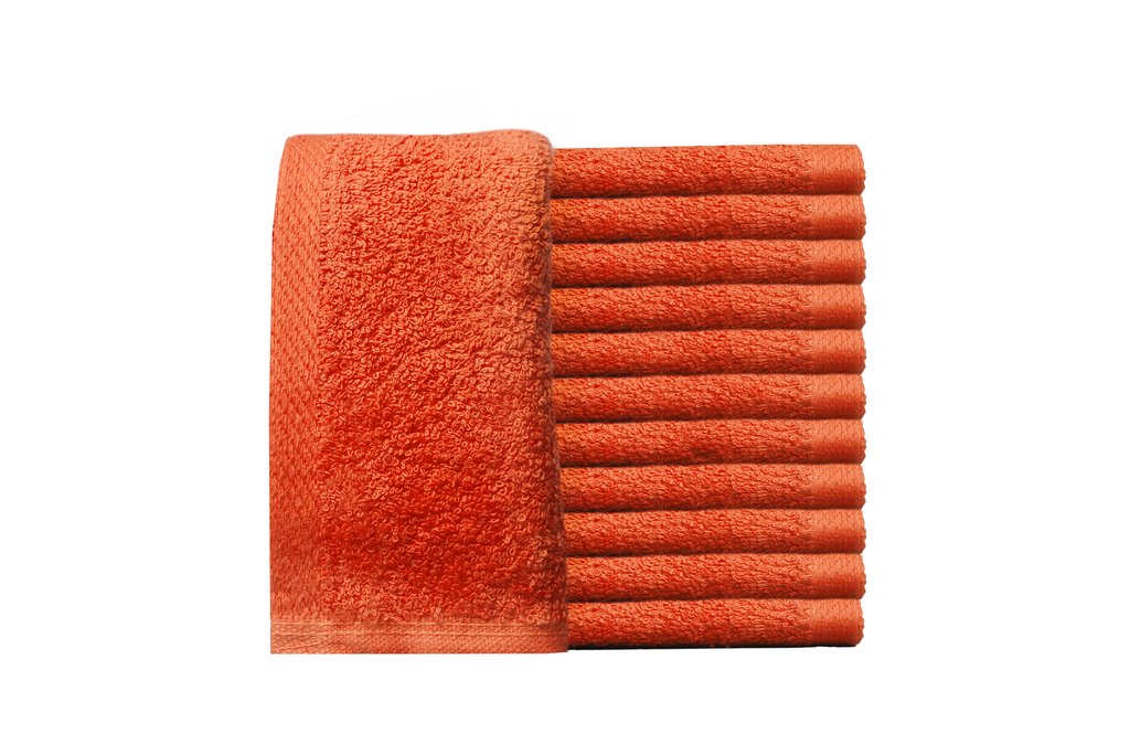Protex - Salon Towels: Coral Orange 13” x 13”(12pc)