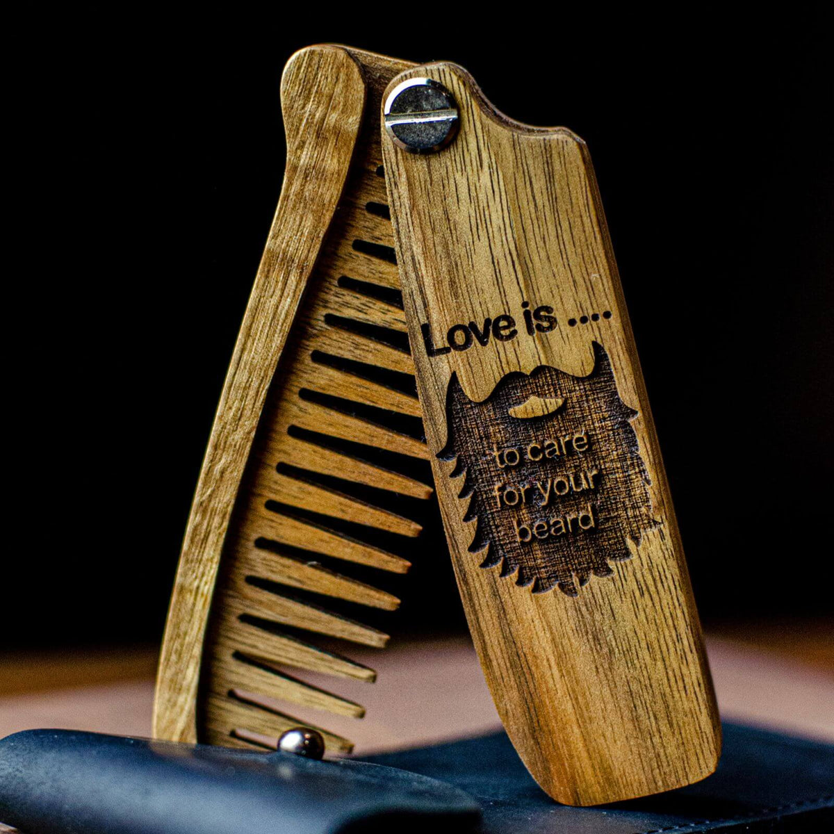 Wooden Beard Comb - Love is (B2B) Enjoy The Wood B2B