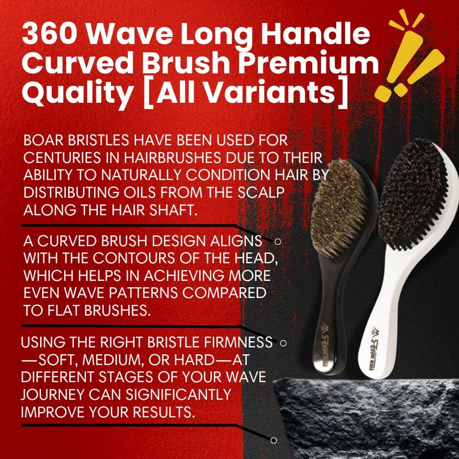 360 Wave Long Handle Curved Brush 26 King Wavy Merch, LLC