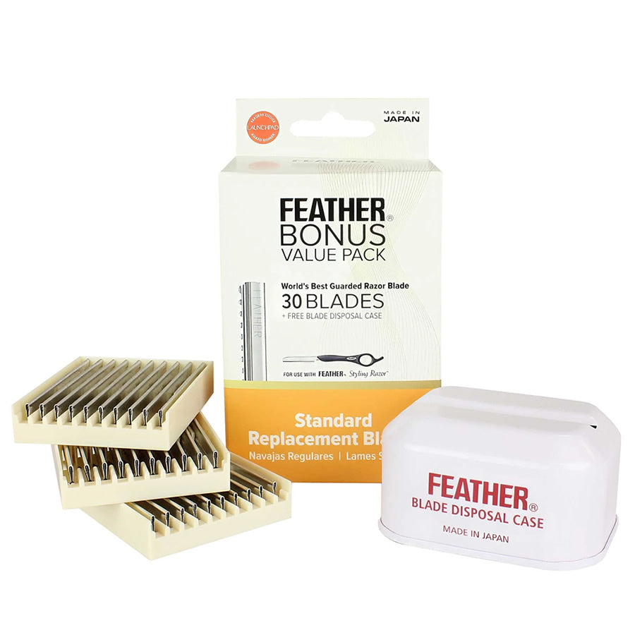 FEATHER STYLING RAZOR BLADES 30PK (#F1-20-130) N.O.S. Barber Supply