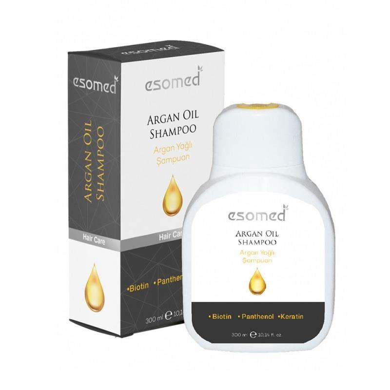 Esomed Argan Oil Shampoo 300ml - Nourishing Hair Growth with Biotin & Keratin Beauty Care Bag
