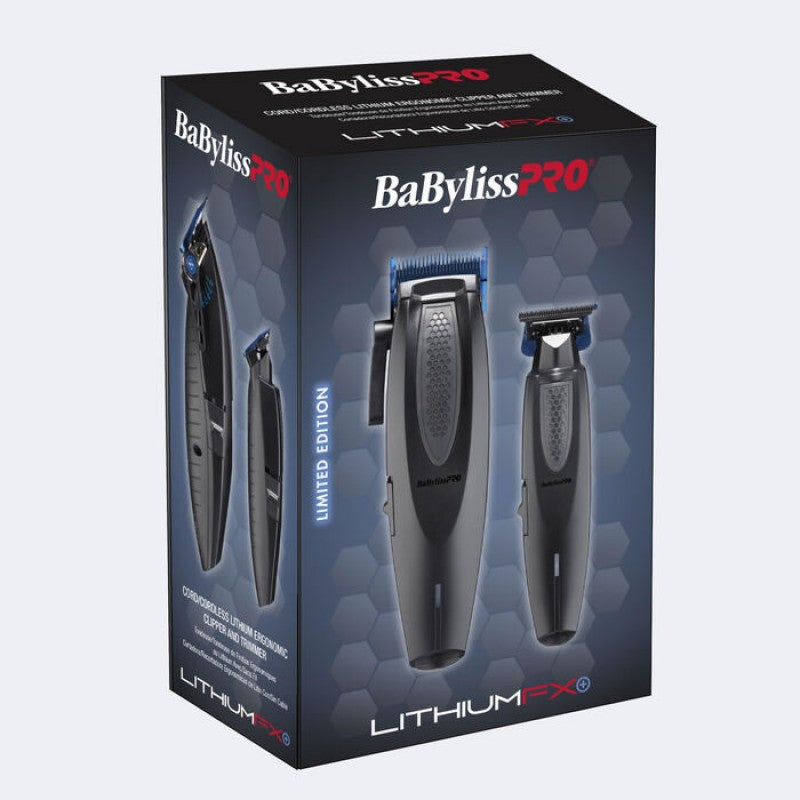 BABYLISSPRO LITHIUMFX+ MATTE BLACK CLIPPER/TRIMMER COMBO (#FX73DUOCTMB) N.O.S. Barber Supply