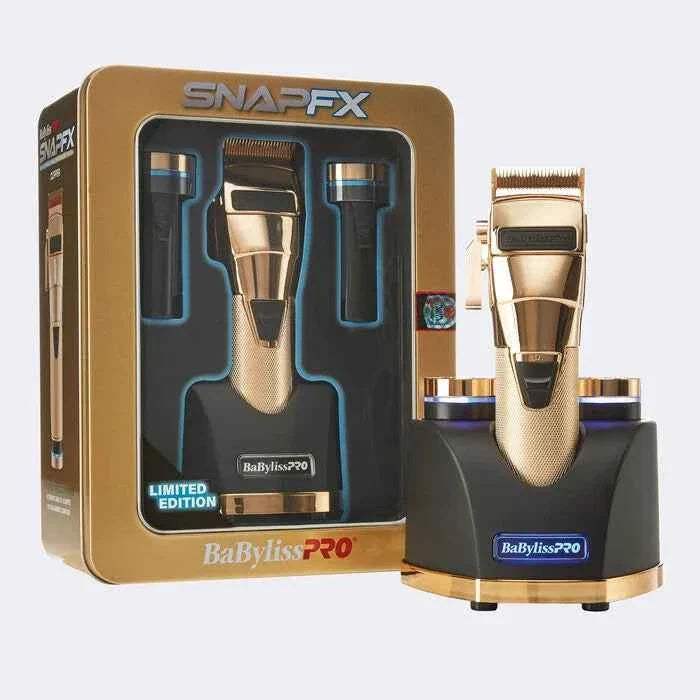 BaBylissPRO Limited Edition Gold SNAPFX Clipper with FREE 2 Replacement Batteries Certified Clippers