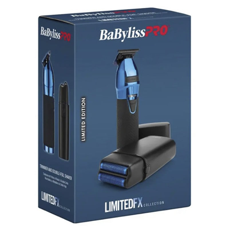 BaBylissPRO LimitedFX Black & Blue Trimmer & Shaver Combo (FXDUOFS2TBL) Certified Clippers